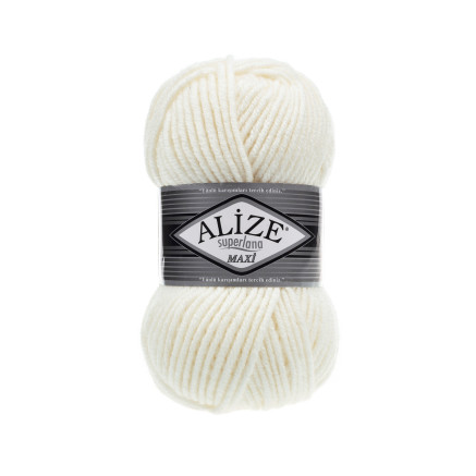 Пряжа Alize Superlana Maxi молочний (62)