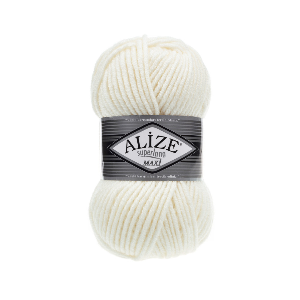 Пряжа Alize Superlana Maxi молочний (62)