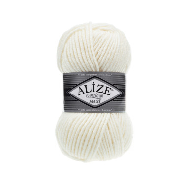 Пряжа Alize Superlana Maxi молочный (62)
