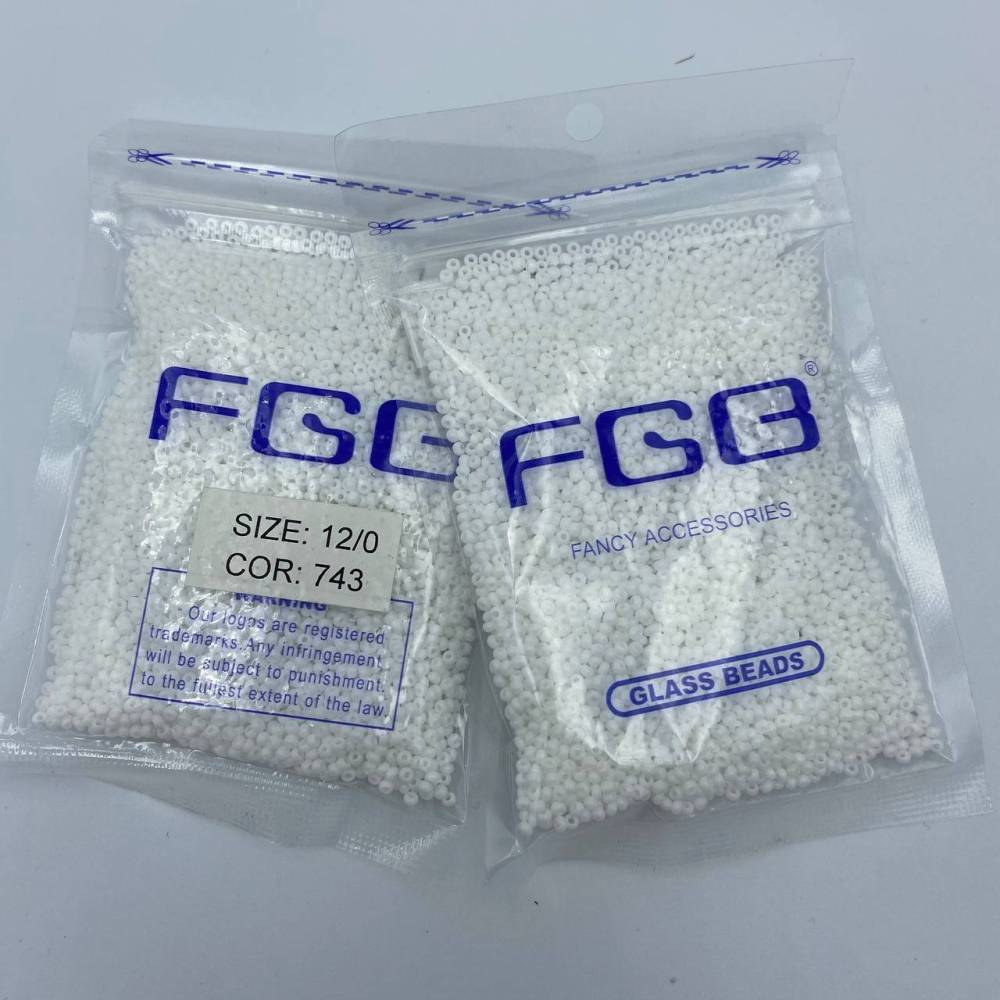 Beads 12/0 FGB - white matte (743)