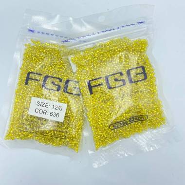 Beads 12/0 FGB - yellow glitter rainbow (636)