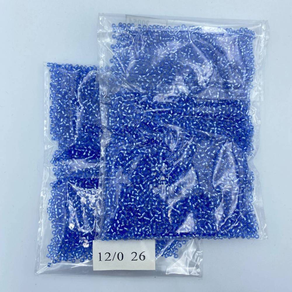 Beads 12/0 FGB - cornflower blue with silver (026)