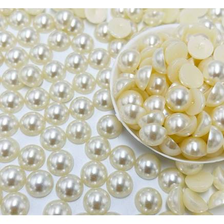 Half beads cream, 7 mm, 20 pcs