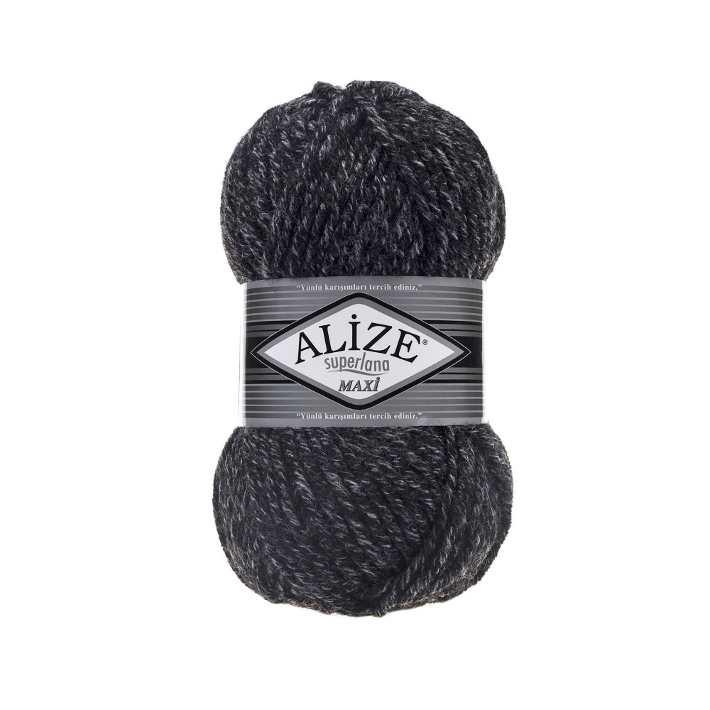 Пряжа Alize Superlana Maxi антрацитовий меланж (800)