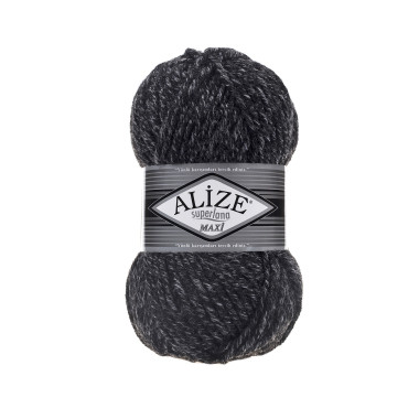 Пряжа Alize Superlana Maxi антрацитовий меланж (800)