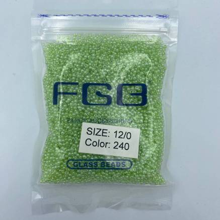 Beads 12/0 FGB - green apple transparent shiny (240)
