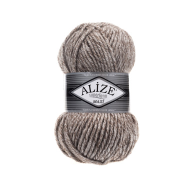 Пряжа Alize Superlana Maxi молочно-коричневий жаспе (803)
