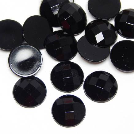 Glue stone - black 16 mm - 10 pcs