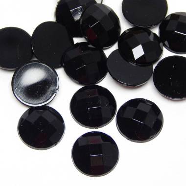 Glue stone - black 16 mm - 10 pcs