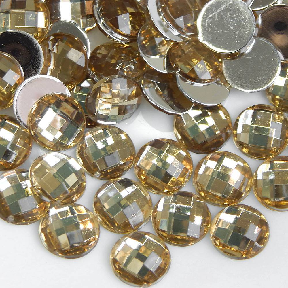 Glue stone - gold 16 mm - 10 pcs