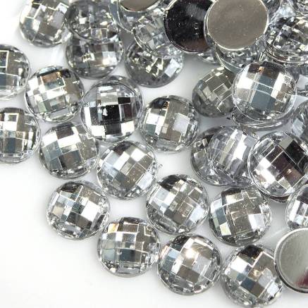 Glue stone - white transparent 16 mm - 10 pcs