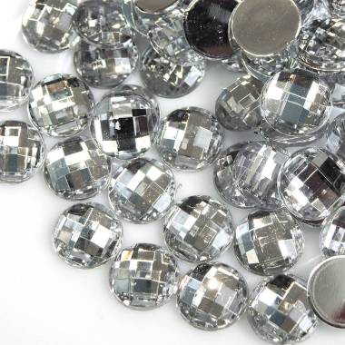 Glue stone - white transparent 16 mm - 10 pcs