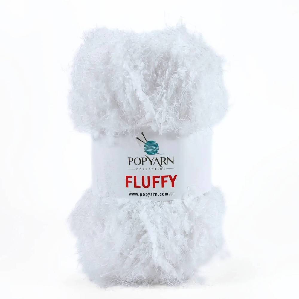 Пряжа Fluffy, белый Popyarn (703) Пряжа Fluffy, белый Popyarn (703)
