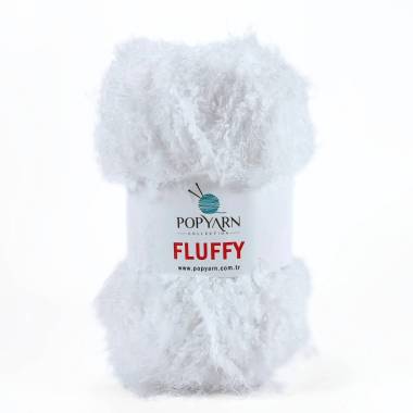 Пряжа Fluffy, білий Popyarn (703)