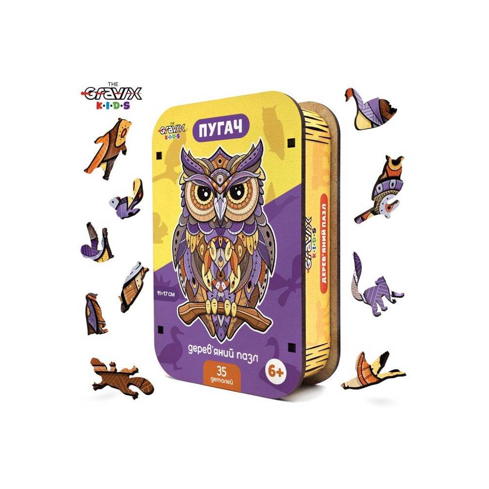 Wooden Puzzle "Owl Figured", XS, 11x17 cm Wooden Puzzle "Owl Figured", XS, 11x17 cm