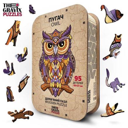 Wooden Puzzle "Owl Figured", М, 28х42  cm