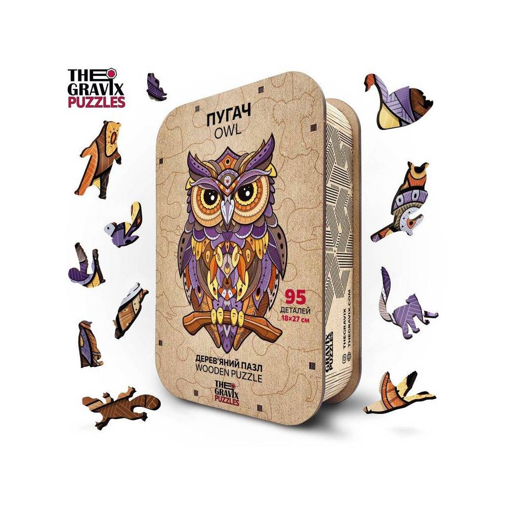 Wooden Puzzle "Owl Figured", М, 28х42 cm Wooden Puzzle "Owl Figured", М, 28х42 cm