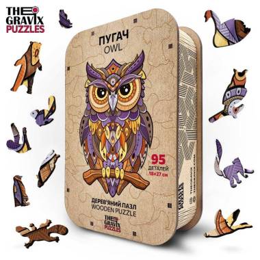 Wooden Puzzle "Owl Figured", L, 39х58,5 cm