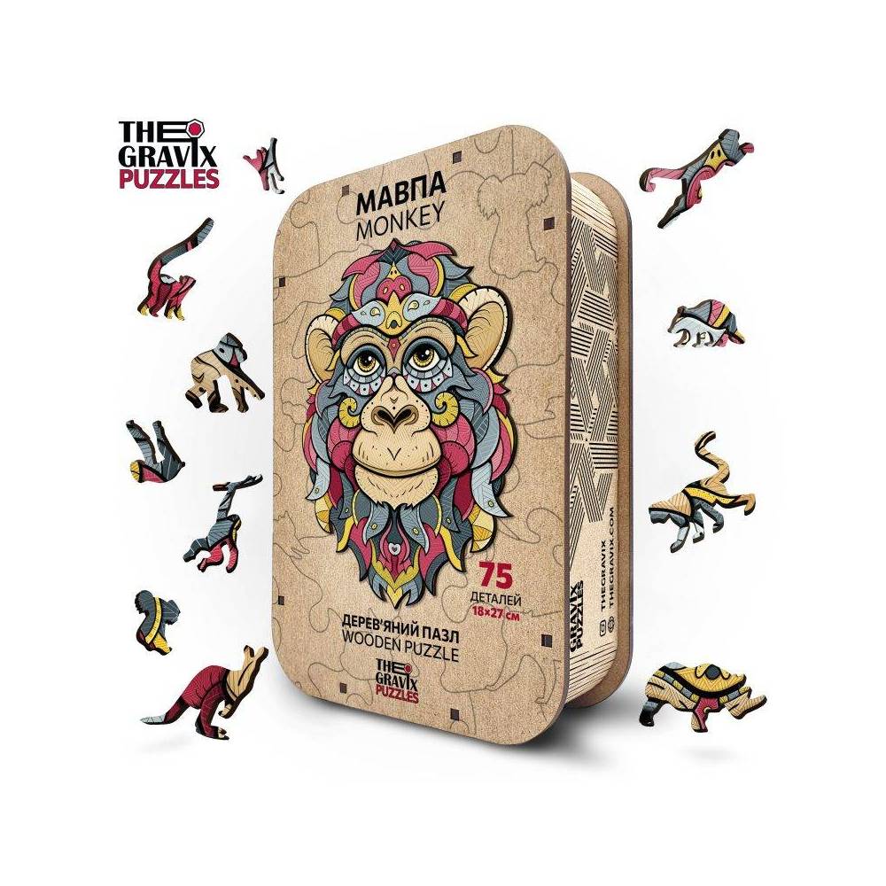 Wooden Puzzle "Monkey Figure", L, 39х58,5 cm Wooden Puzzle "Monkey Figure", L, 39х58,5 cm