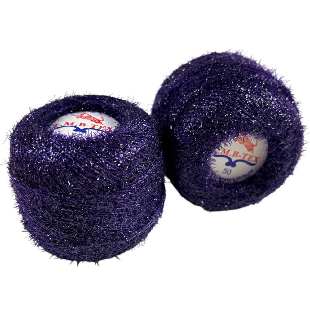 Fil Kristal yarn, purple with lurex