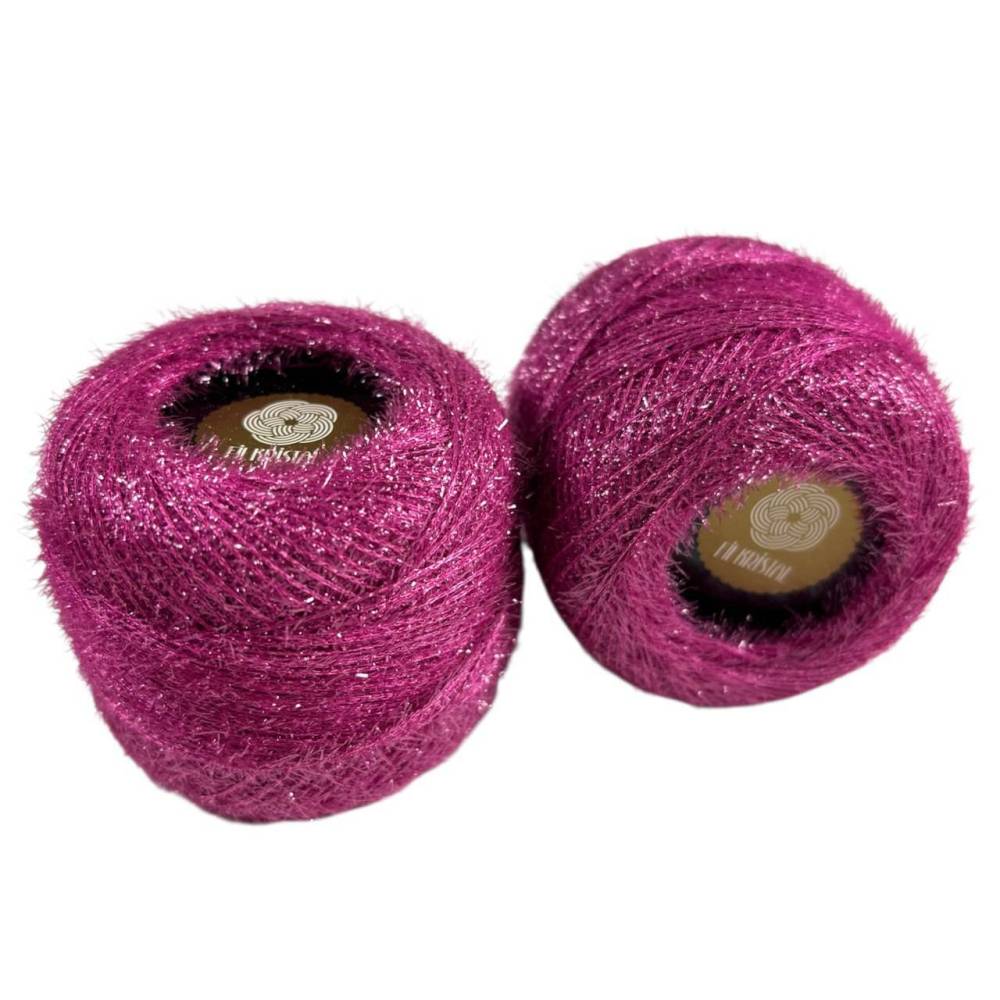 Fil Kristal yarn, dark fuchsia with lurex