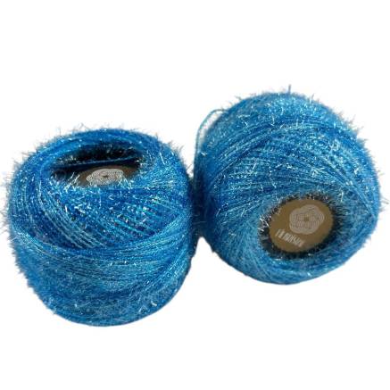 Fil Kristal yarn, turquoise melange with lurex