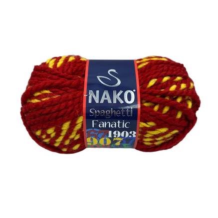 Yarn Nako Spaghetti Fanatic, melange yellow-red (20249)