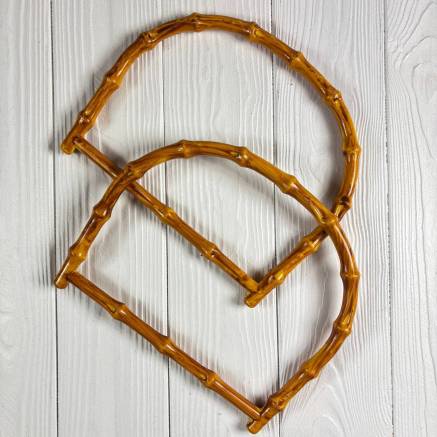Handles for bags, figured, in light bamboo