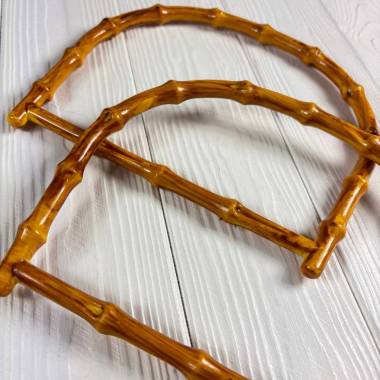 Handles for bags, figured, in light bamboo