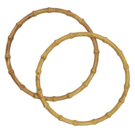 Round bag handles in light bamboo finish, 20 cm