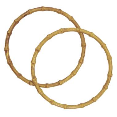 Round bag handles in light bamboo finish, 20 cm