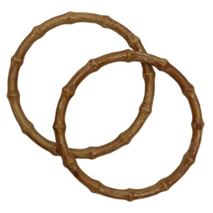 Round bamboo bag handles cappuccino 14.5 cm