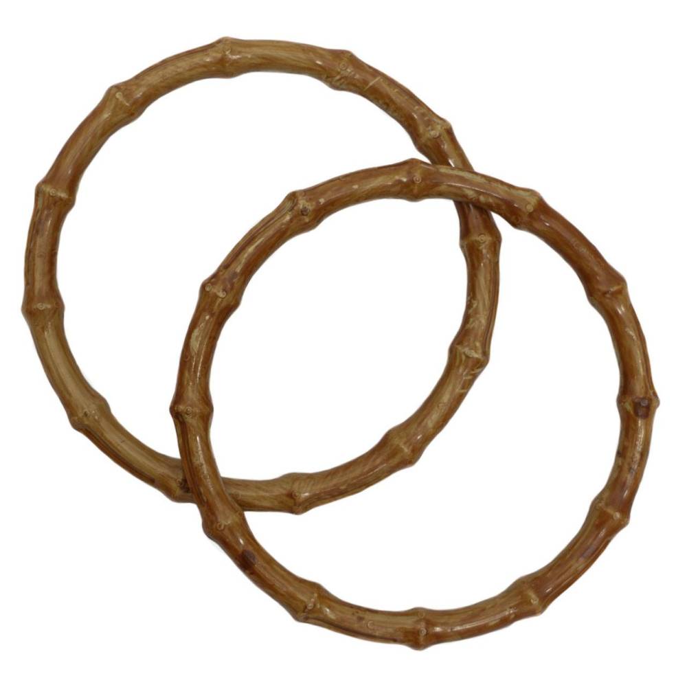 Round bamboo bag handles cappuccino 14.5 cm