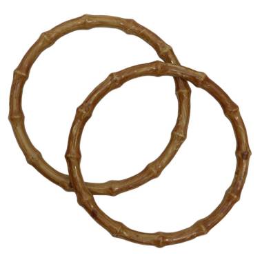 Round bamboo bag handles cappuccino 14.5 cm