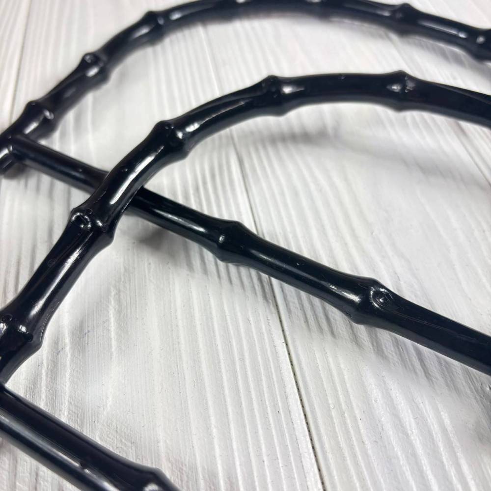 Black bamboo bag handles
