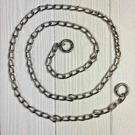 Flat anchor chain 100 cm, 2 cm snap ring, silver