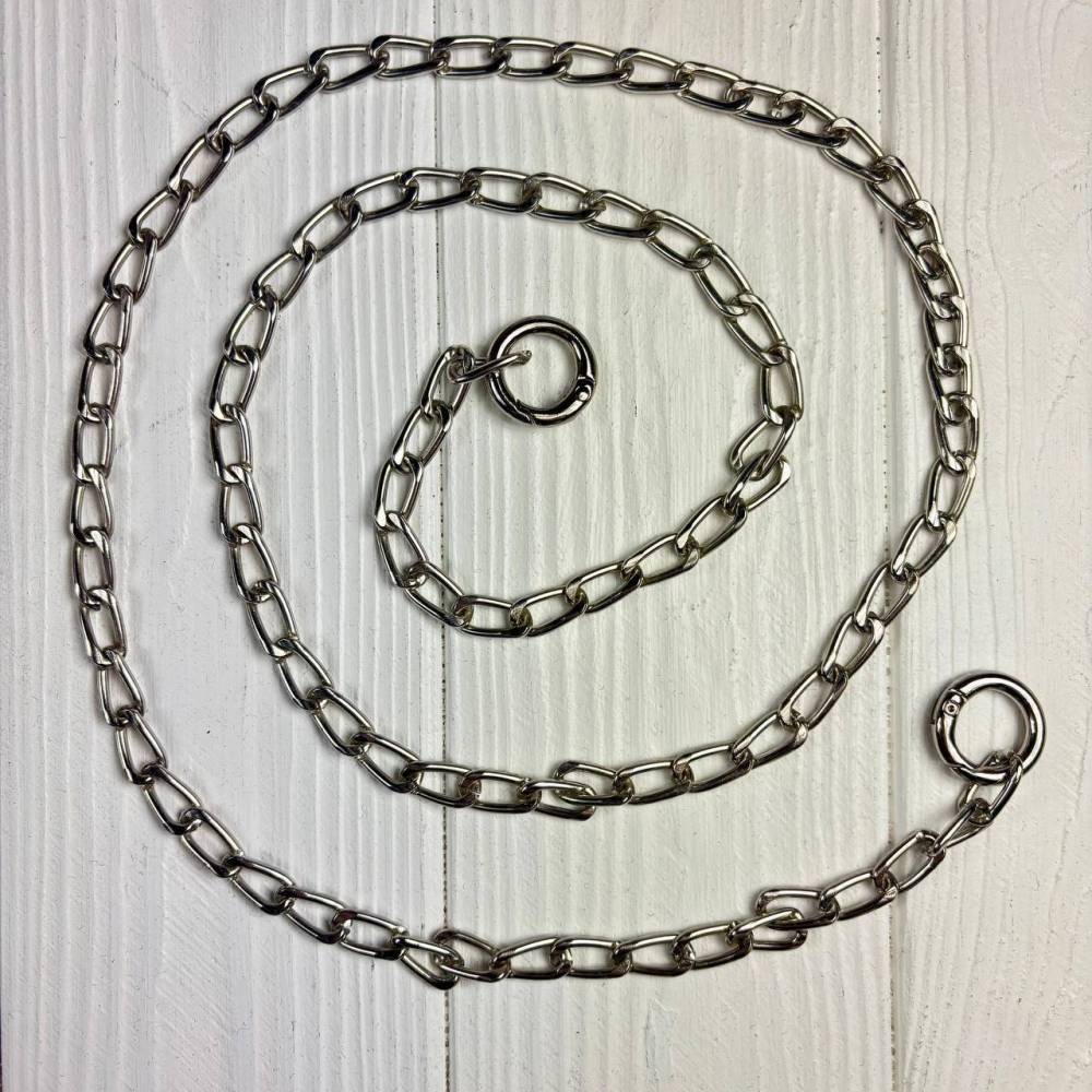 Flat anchor chain 100 cm, 2 cm snap ring, silver