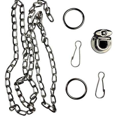 Set of accessories for bag, silver