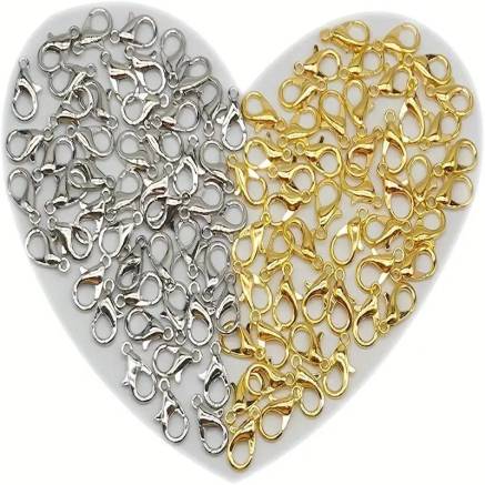 Carabiner 12*6 mm + 2 rings 0.7*5 mm, silver