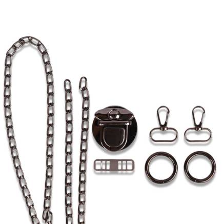 Bag accessories set, dark nickel
