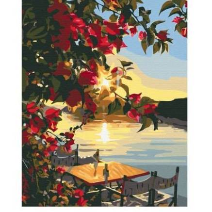 Painting by numbers Sunset on the pier Brushme 40x50 cm BS33211
