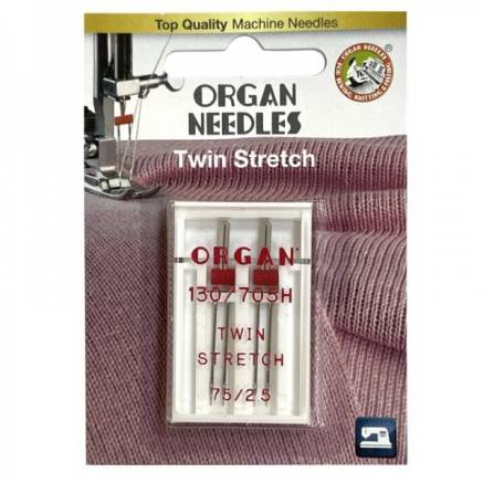 Sewing machine needles double 2 pcs TWIN Stretch ORGAN 130/705H №75/2.5