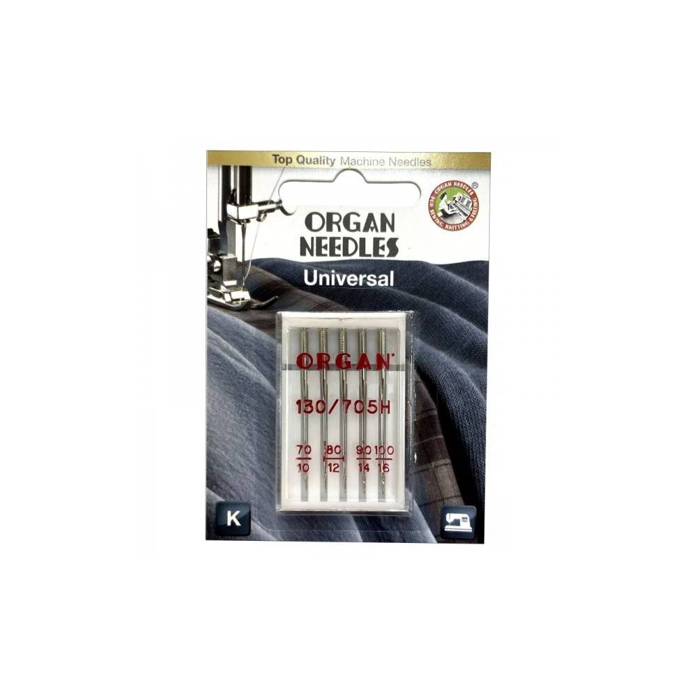 Голки для швейних машин ORGAN 130/705H універсальні №70-100, 5 шт