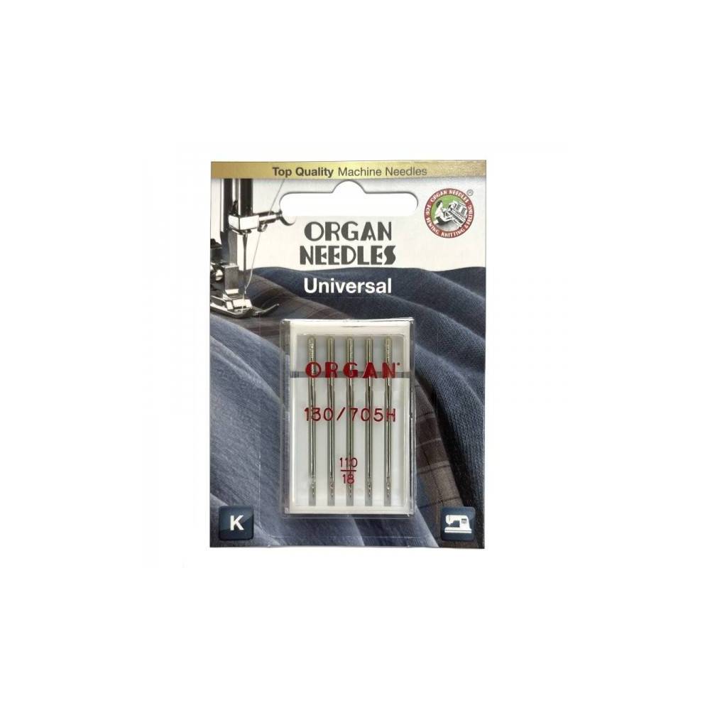 Голки для швейних машин ORGAN 130/705H універсальні №110, 5 шт