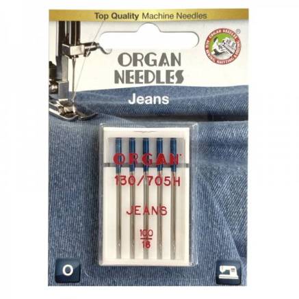 Голки для швейних машин ORGAN 130/705H Jeans №100 5 шт