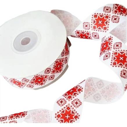 Grosgrain ribbon "Ornament" 2.5 cm, 1 m