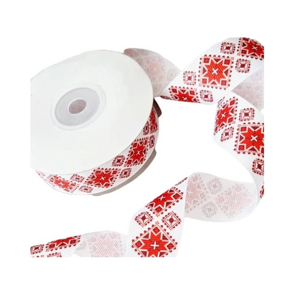 Grosgrain ribbon "Ornament" 2.5 cm, 1 m