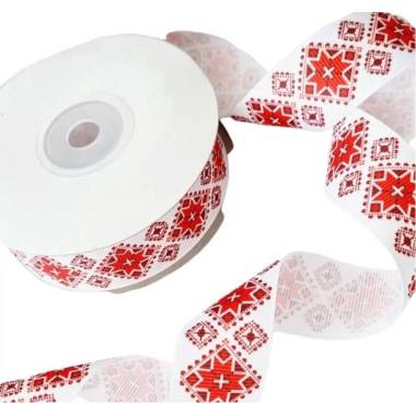 Grosgrain ribbon "Ornament" 2.5 cm, 1 m
