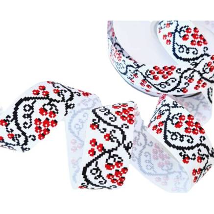 Grosgrain ribbon "Kalina" 2.5 cm, 1 m