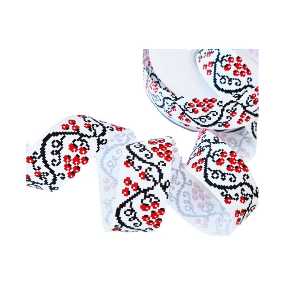 Grosgrain ribbon "Kalina" 2.5 cm, 1 m